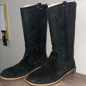 UGG Black Suede Knee-High Boots